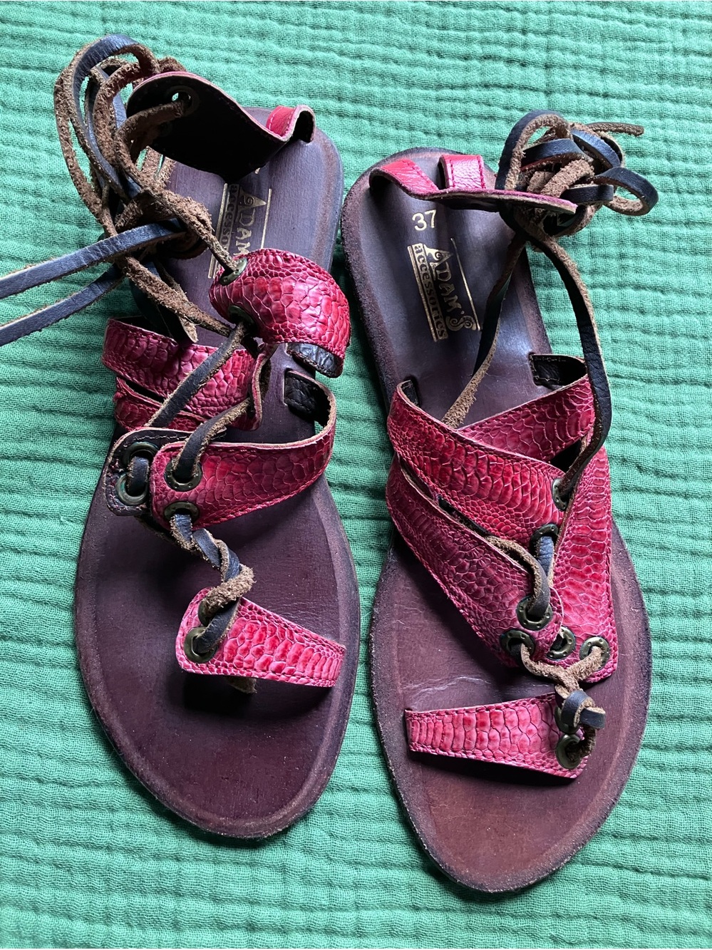 Women's Pink Lace-Up Gladiator Sandals